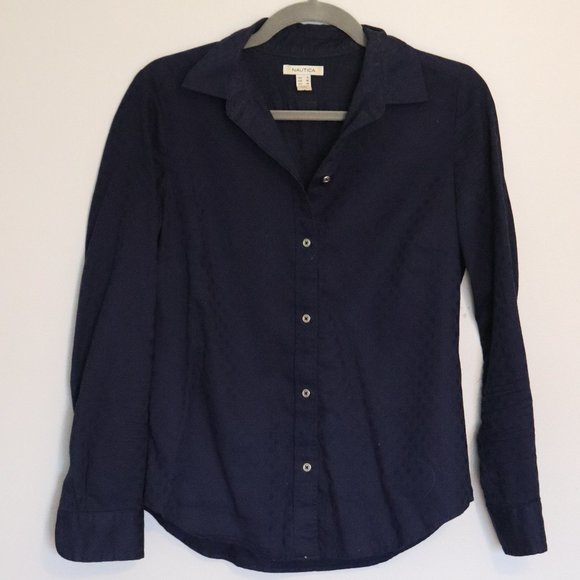 Nautica | Navy Fitted Button Down | 012 - Picture 2 of 4